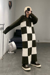 SWAYING/KNIT Checkerboard Dress SW212LS06 Brown/White PS40
